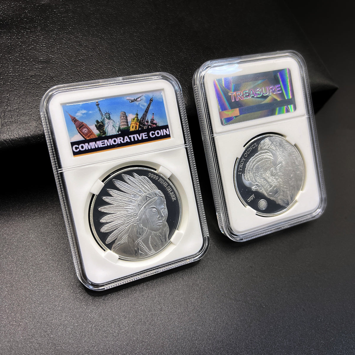 Native American & Buffalo Commemorative Coin – Western Heritage Collectible
