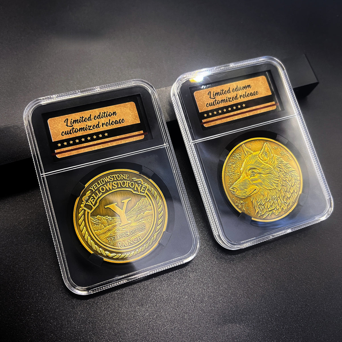 Western Frontier Ranch & Lone Wolf Commemorative Coin - Montana Wilderness Collectible
