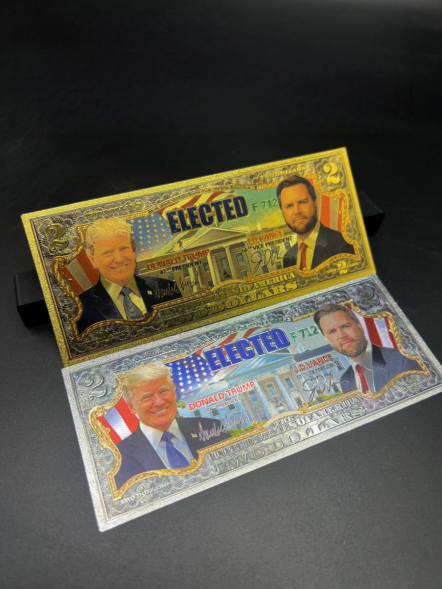 Novelty Presidential Election Tribute $2 Foil Banknote - Gold & Silver Edition (Non-Circulating)
