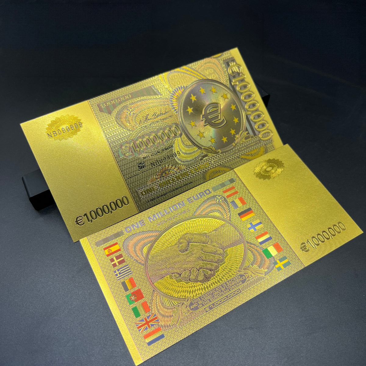Novelty "One Million Euro" (€1,000,000) European Unity Commemorative Gold Foil Art Note (Non-Circulating)