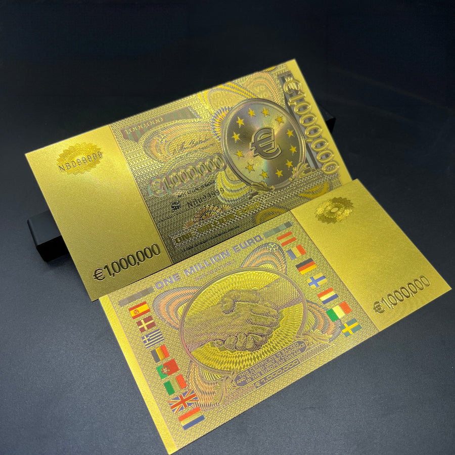 Novelty "One Million Euro" (€1,000,000) European Unity Commemorative Gold Foil Art Note (Non-Circulating)