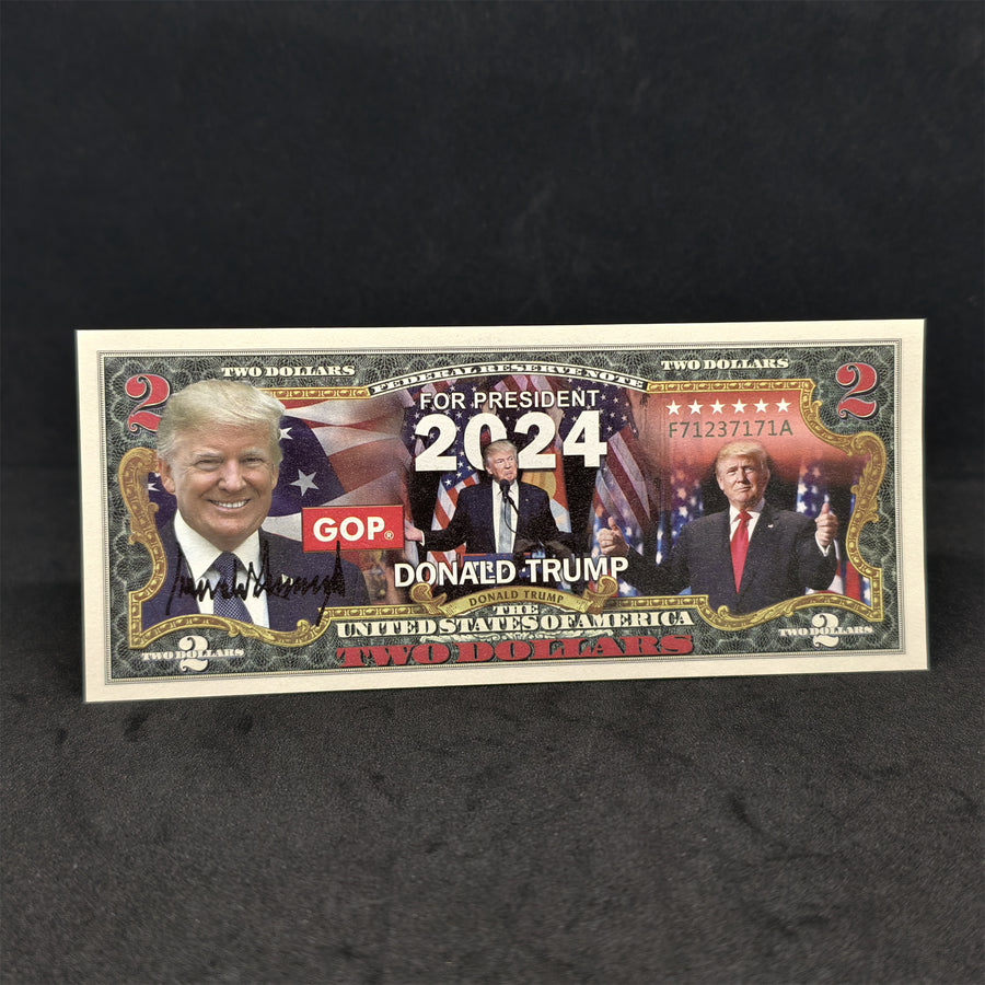 Novelty 2024 Presidential Election Victory $2 Bill – Blacklight Glow Edition (Non-Circulating)