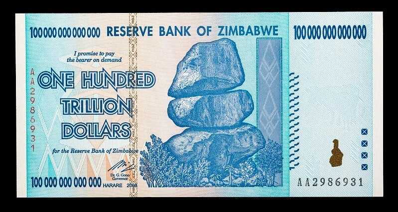 2008 Zimbabwe 100 Trillion Dollar Banknote – Crisp Uncirculated (UNC) AA Series Collectible Currency